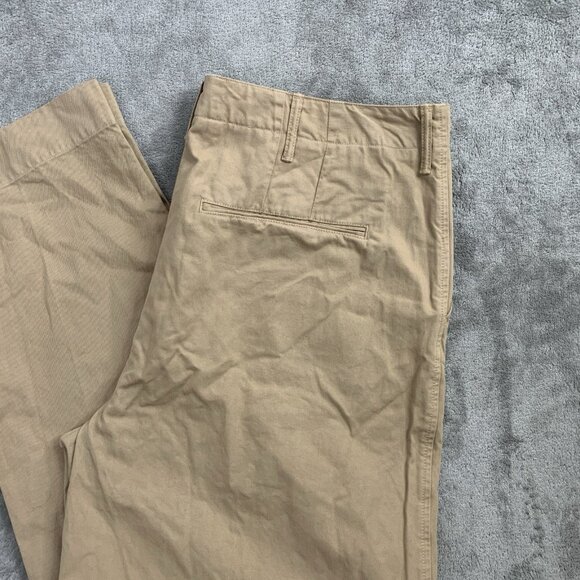 RE/DONE 90s High-Rise Trousers Womens 32 Button Fly Twill Chino Washed Khaki - Picture 2 of 13